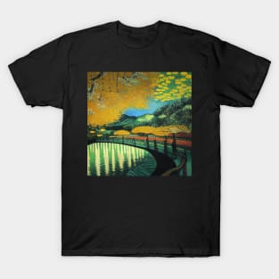 Ashikaga Fuji Gardens painting, Vincent van Gogh style, oil on canvas T-Shirt